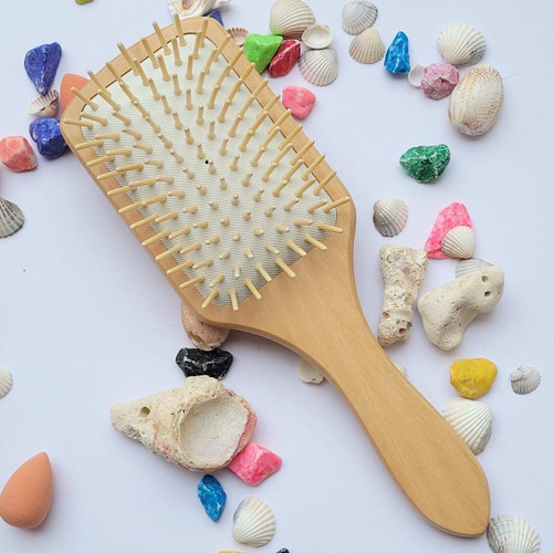 برس مو بامبو، بزرگترین سایز با بدنه و دندانه های کاملا چوبی Cilinge hair