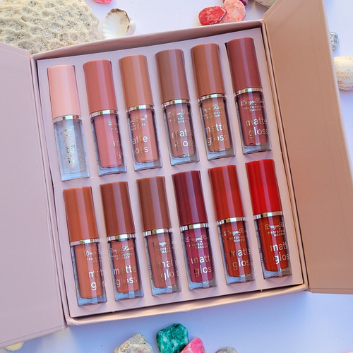 پک کتابی ۱۲تایی لاکچری دراگون Dragon Ranee 12 Colors Matte Lip Glosses