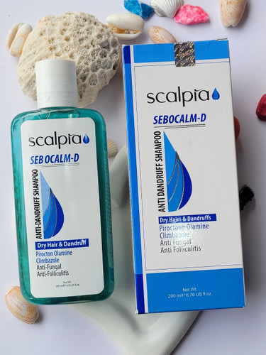 شامپو ضد شوره و مغذی مناسب موی خشک اسکالپیا Scalpia Sebocalm-D Anti-Dandruff Shampoo