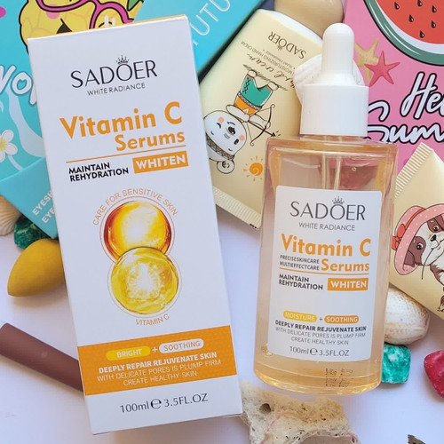 سرم ویتامین سی سادور ،درمان منافذ باز ، لک و ترمیم پوست با حجم 100mil Sadoer Vitamin c serum