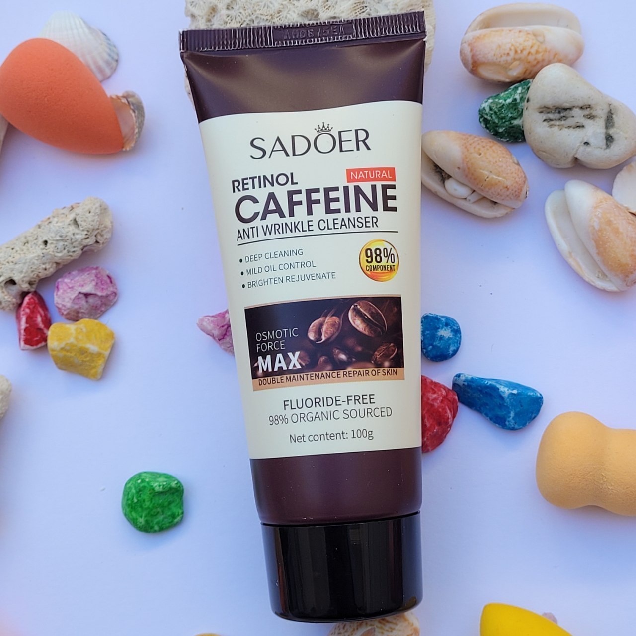 فوم شستشوی صورت چندگانه و جوانساز کافئین رتینول .حجم100g  Retinol Caffeine  cleanser