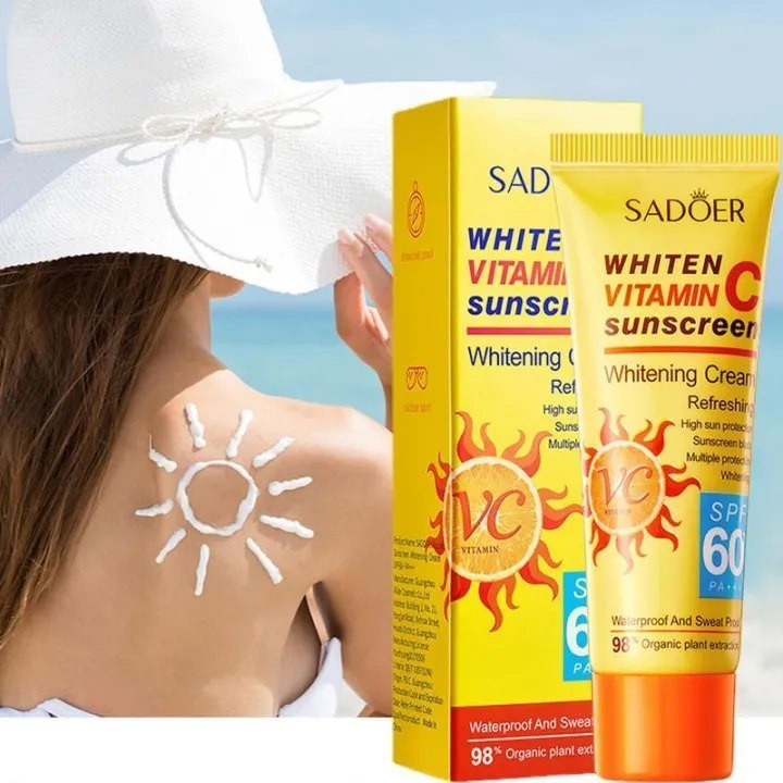 کرم ضدآفتاب ضدلک و روشنکننده صورت ویتامین سی .حجم40g SADOER