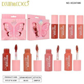 پک رژلب مایع ۴ عددی سوپر مات طرح فانتزی پروانه Kevin & Coco